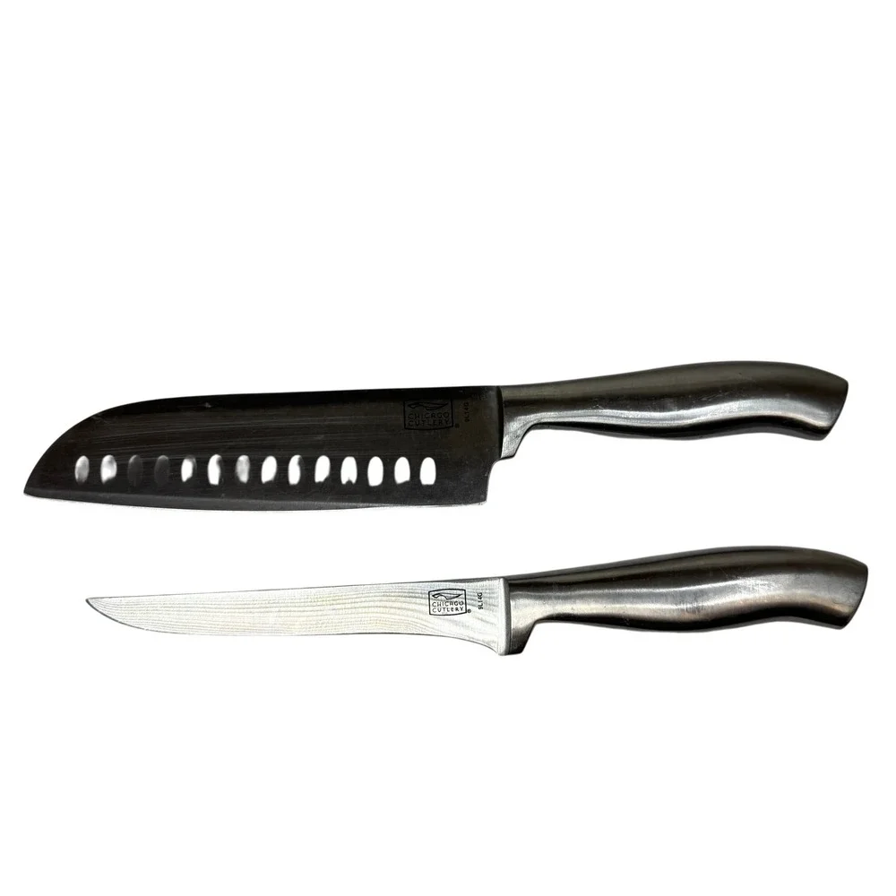 Chicago Cutlery 2-Piece Knife Set: Santoku & Fillet/Boning Knives Stainless